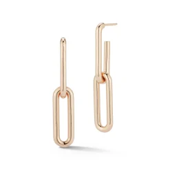 SAXON 18K GOLD 2 DROP ELONGATED LINK EARRING