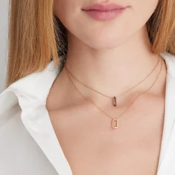 SAXON 18K GOLD ALL BLUE SAPPHIRE MINI SINGLE LINK NECKLACE