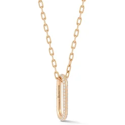 SAXON 18K GOLD ALL DIAMOND JUMBO LINK NECKLACE