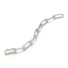 SAXON 18K GOLD ALL DIAMOND ELONGATED CHAIN LINK BRACELET