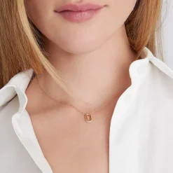 SAXON 18K GOLD ALL DIAMOND MINI SINGLE LINK NECKLACE