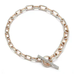 SAXON 18K GOLD ALL DIAMOND GRADUATING JUMBO LINK CHOKER