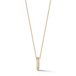 SAXON 18K GOLD ALL DIAMOND MINI SINGLE LINK NECKLACE
