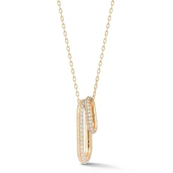SAXON 18K GOLD ALL DIAMOND PAVE LINK NECKLACE