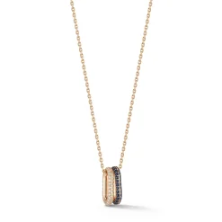 SAXON 18K GOLD ALL DIAMOND MINI SINGLE LINK NECKLACE
