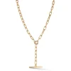 SAXON 18K GOLD AND DIAMOND CHAIN LINK NECKLACE WITH TOGGLE CLOSURE