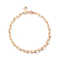 SAXON 18K GOLD CHAIN LINK CHARM BRACELET