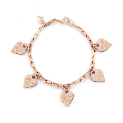 SAXON 18K GOLD CHAIN LINK CHARM BRACELET