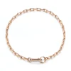 SAXON 18K GOLD CHAIN LINK NECKLACE WITH ELONGATED DIAMOND LINK CLASP