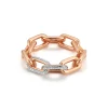 SAXON 18K LARGE DOUBLE DIAMOND CHAIN LINK RING