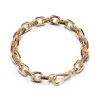 SAXON 18K ROSE GOLD AND BLACK DIAMOND CABLE CHAIN LINK BRACELET