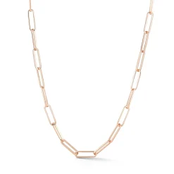 SAXON 18K ROSE GOLD PAPER CLIP CHAIN NECKLACE