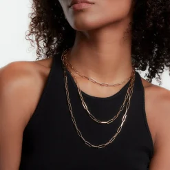 SAXON 18K ROSE GOLD PAPER CLIP CHAIN NECKLACE