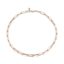 SAXON 18K ROSE GOLD PAPER CLIP CHAIN NECKLACE