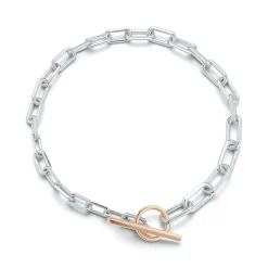 SAXON 18K TWO TONE GRADUATING CHAIN LINK CHOKER