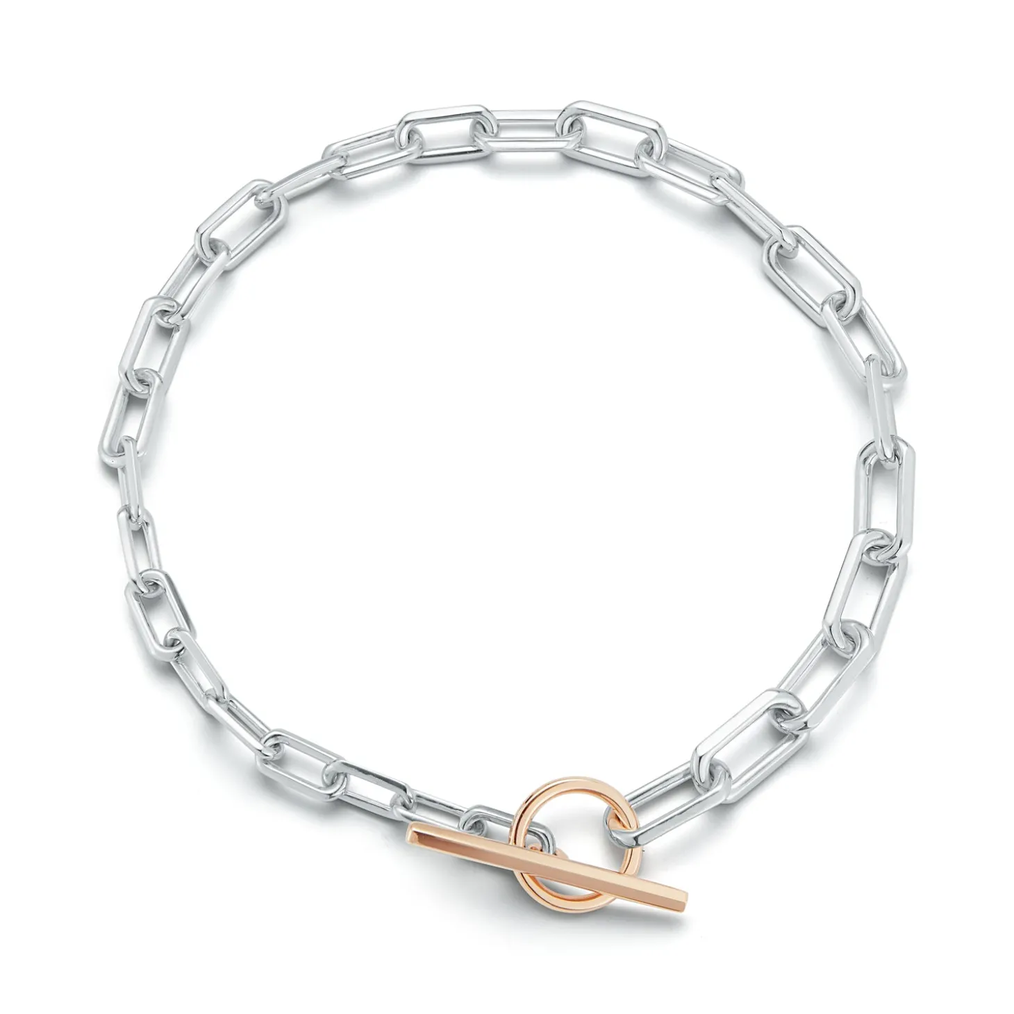 SAXON 18K TWO TONE GRADUATING CHAIN LINK CHOKER