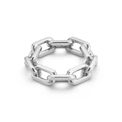 SAXON MEN'S STERLING SILVER LARGE CHAIN LINK RING