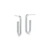 SAXON STERLING SILVER ELONGATED SINGLE CHAIN LINK EARRING