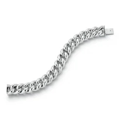 SAXON STERLING SILVER 15MM JUMBO CURB LINK BRACELET