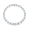 SAXON TWO TONE JUMBO CHAIN LINK CHOKER NECKLACE