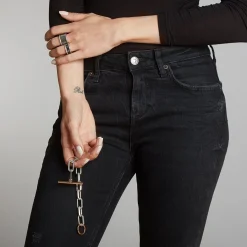 SAXON TWO TONE JUMBO CHAIN LINK TOGGLE BRACELET