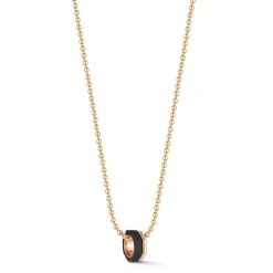 SYDNEY 18K ROSE GOLD AND EBONY OCTAGON BEAD NECKLACE