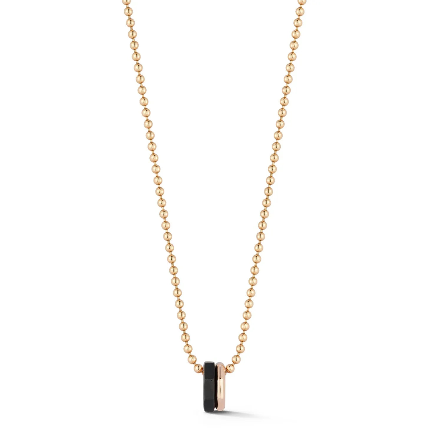 SYDNEY 18K ROSE GOLD AND EBONY OCTAGON BEAD NECKLACE