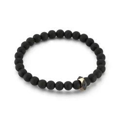 SYDNEY 18K ROSE GOLD, BLACK DIAMOND AND ONYX ORIGAMI BEADED BRACELET