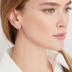 SYDNEY 18K WHITE GOLD AND DIAMOND MINI ORIGAMI STUD EARRINGS