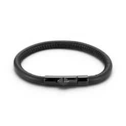 SYDNEY LEATHER CORD BRACELET WITH STERLING SILVER ORIGAMI CLASP