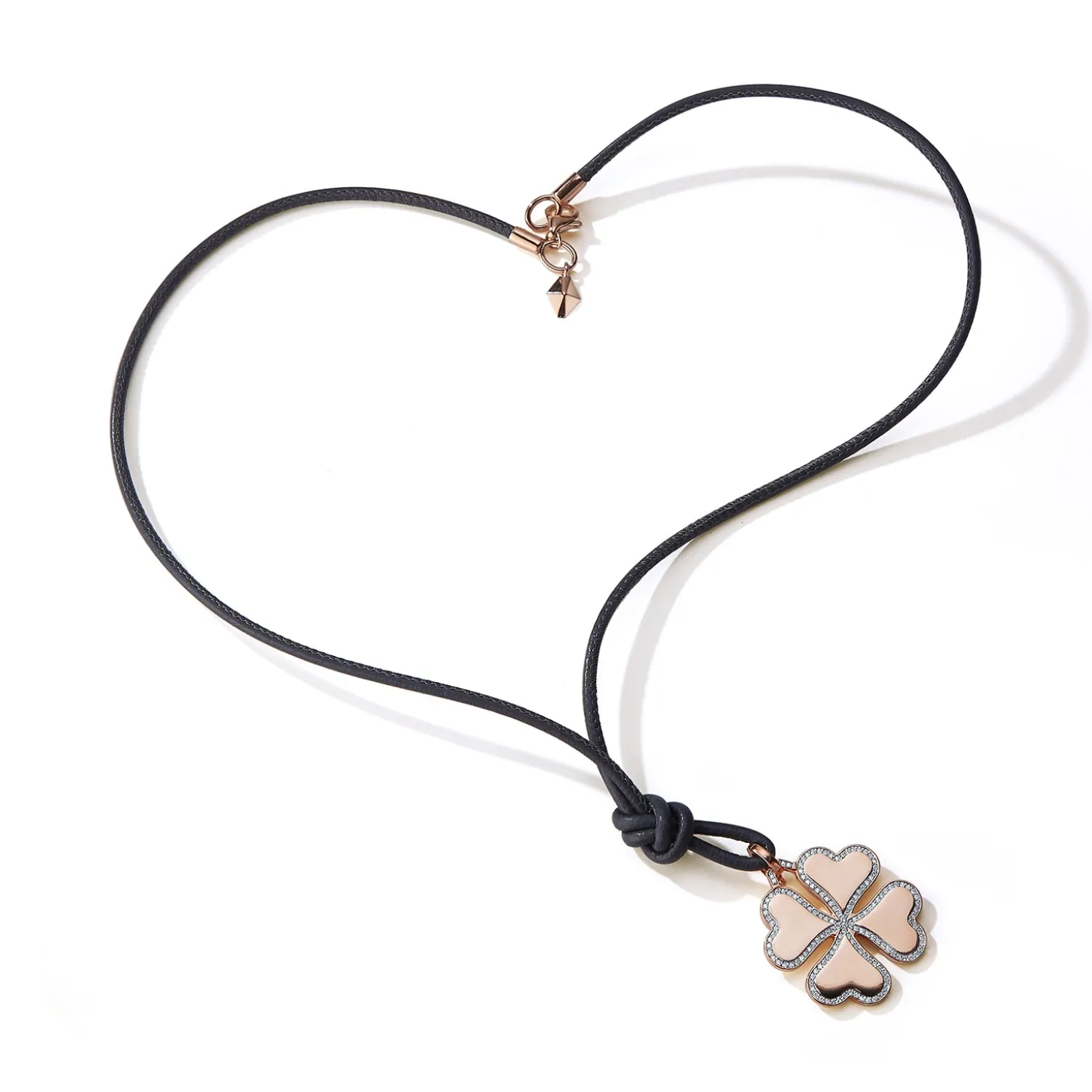 SYDNEY NAPA LEATHER CORD WITH 18K ROSE GOLD CLASP
