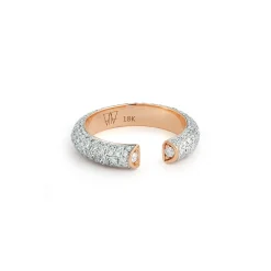 THOBY 18K ALL DIAMOND TUBULAR CUFF RING