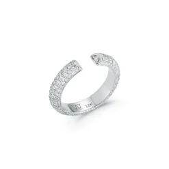 THOBY 18K ALL DIAMOND TUBULAR CUFF RING