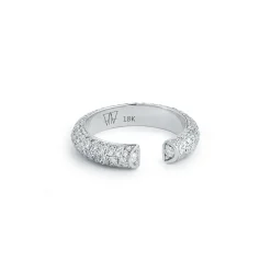 THOBY 18K ALL DIAMOND TUBULAR CUFF RING
