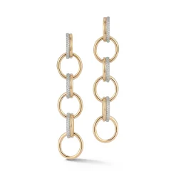 THOBY 18K AND DIAMOND 6 LINK DROP EARRINGS