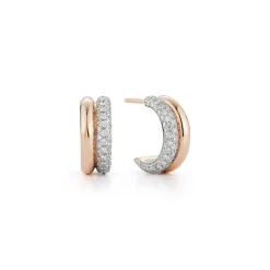 THOBY 18K AND DIAMOND TUBULAR HUGGIE