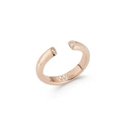 THOBY 18K AND DIAMOND TUBULAR CUFF RING