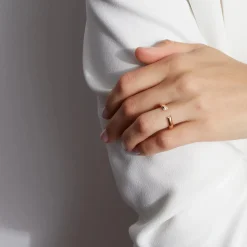 THOBY 18K AND DIAMOND TUBULAR CUFF RING