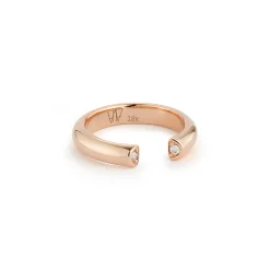THOBY 18K AND DIAMOND TUBULAR CUFF RING