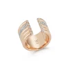 THOBY 18K GOLD AND ALL PAVE DIAMOND 5 ROW TUBULAR CUFF RING