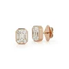 THOBY 18K GOLD AND DIAMOND ILLUSION SET STUD EARRINGS