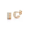 THOBY 18K GOLD AND DIAMOND 5 ROW TUBULAR HUGGIE EARRINGS