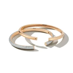 THOBY 18K GOLD AND DIAMOND TUBULAR CUFF BRACELET