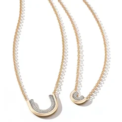 THOBY 18K GOLD AND DIAMOND LARGE TUBULAR NECKLACE