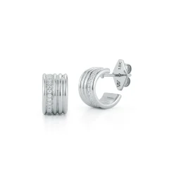 THOBY 18K GOLD AND DIAMOND 5 ROW TUBULAR HUGGIE EARRINGS