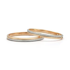 THOBY 18K GOLD AND DIAMOND TUBULAR BANGLE BRACELET