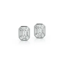 THOBY 18K GOLD AND DIAMOND ILLUSION SET STUD EARRINGS