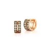WF CLASSIC 18K AND CHAMPAGNE DIAMOND DOUBLE ROW HUGGIES