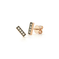 WF CLASSIC 18K AND CHAMPAGNE DIAMOND MINI BAR STUDS