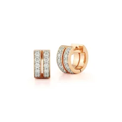 WF CLASSIC 18K AND DIAMOND DOUBLE ROW HUGGIES